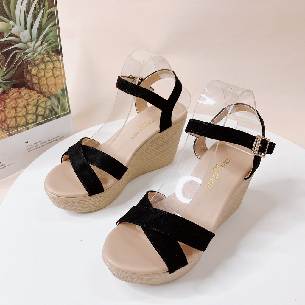 Giày sandal xuồng dây chéo da lộn  (Cotay_X61)