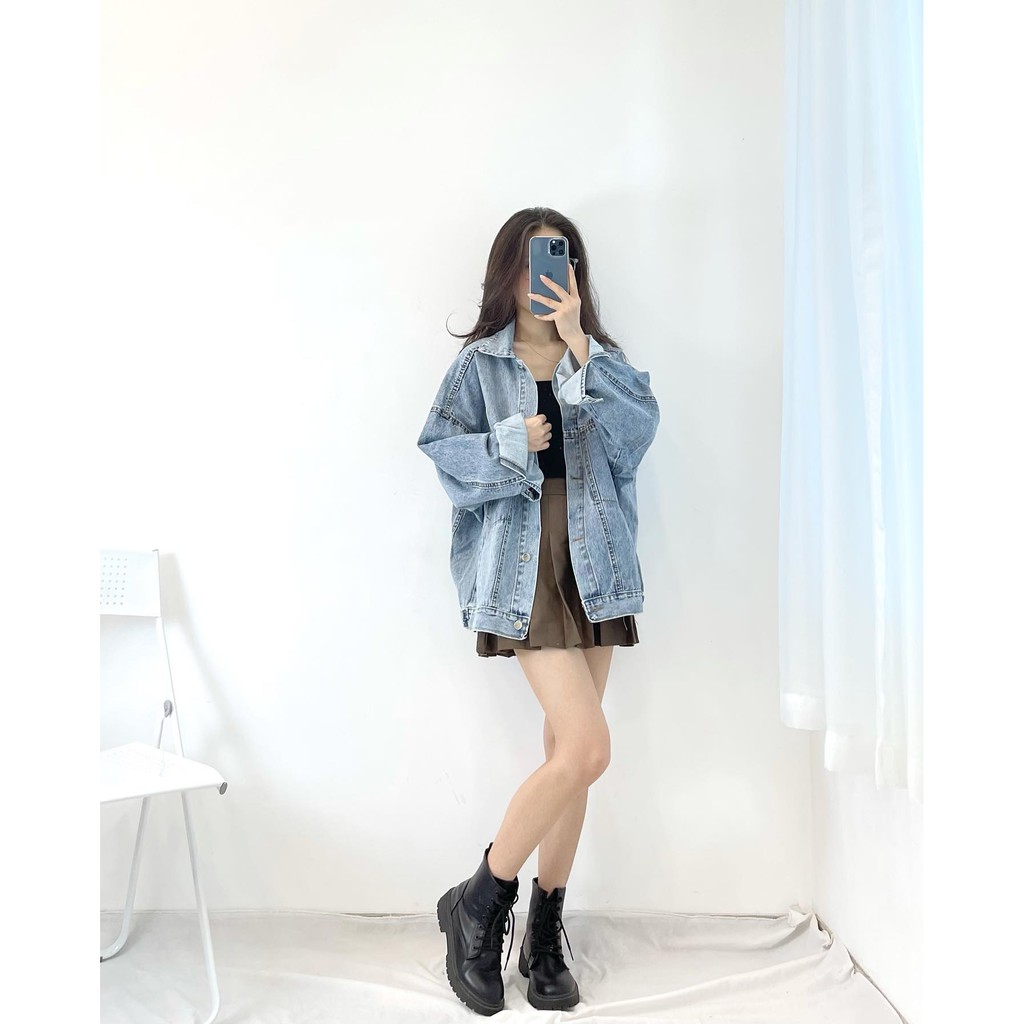 (FREESHIP) Áo khoác bò xanh mới HABIT hàng QC cao cấp MIHO HOUSE