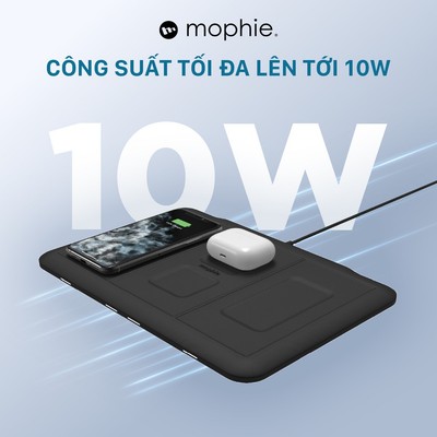 Đế sạc không dây Mophie 4in1 - Chuẩn Qi, an toàn, công suất lên tới 10w
