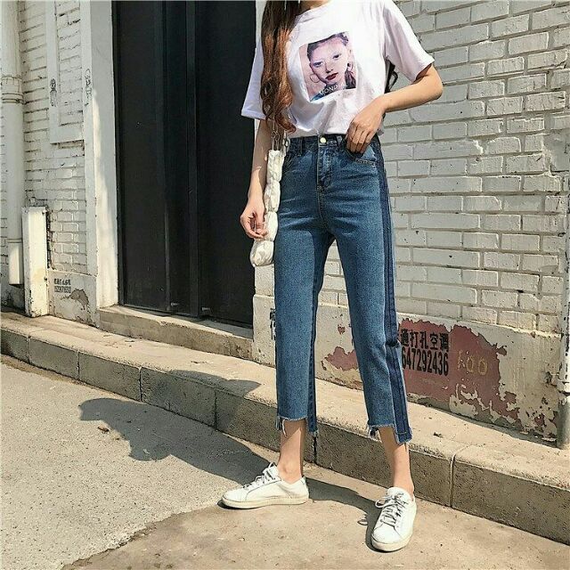 (Có sẵn) Quần jeans giật gấu phong cách Hàn | BigBuy360 - bigbuy360.vn