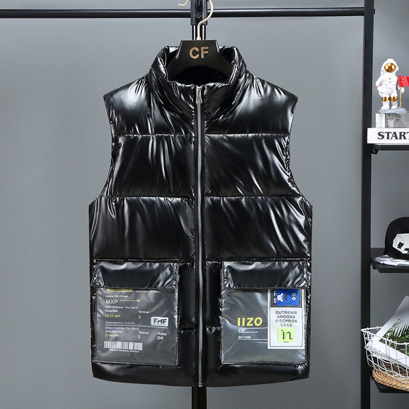 Áo khoác phao không tay dáng rộng lót cotton plus size phong cách hàn quốc dành cho nam