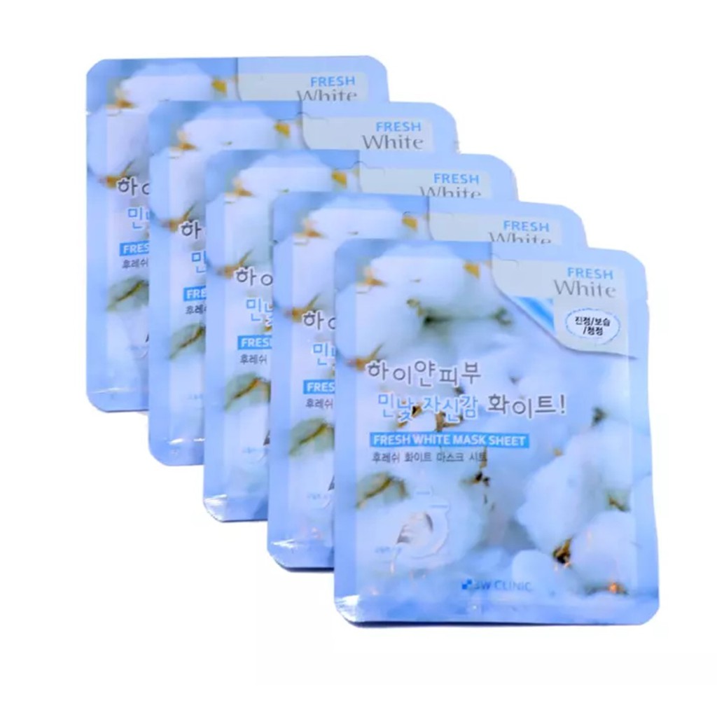 Mặt Nạ Tuyết Dưỡng Trắng Da 3W Clinic Fresh White Mask Sheet 23ml