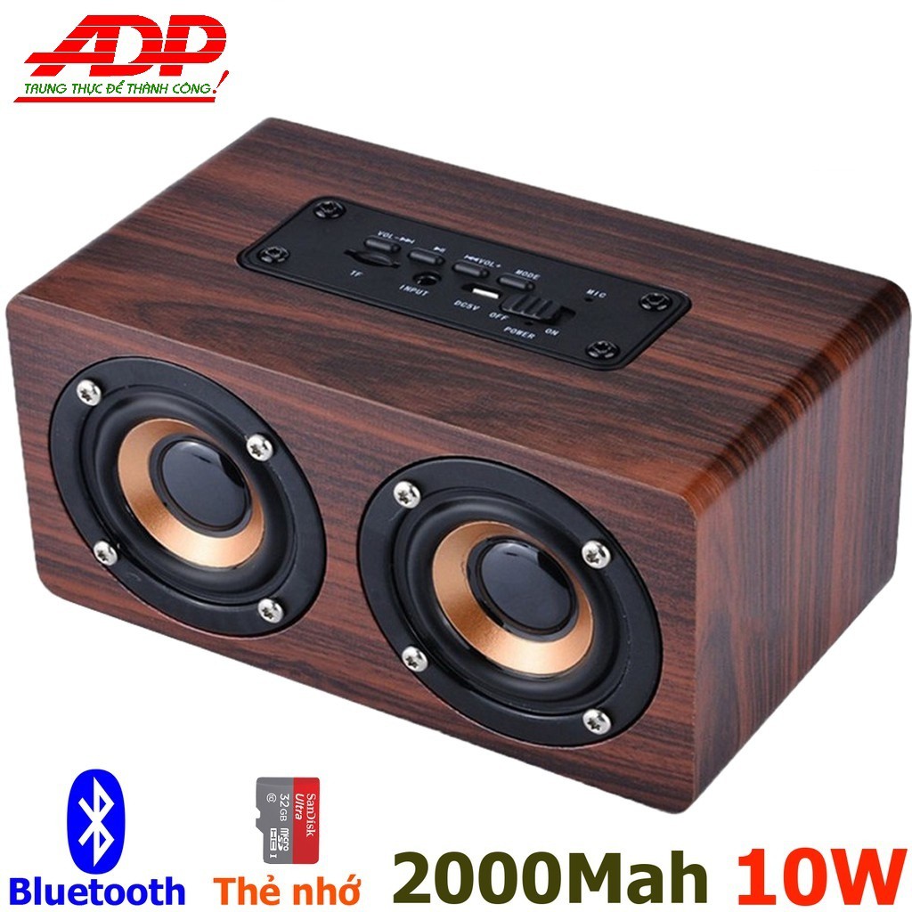 [Mã ELFLASH5 giảm 20K đơn 50K] [Freeship] Loa Gỗ Bluetooth HIFI Super Bass Stereo speaker ADP-G4