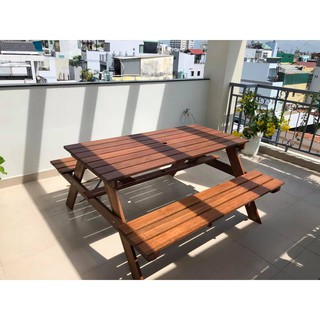 Bộ bàn ghế gỗ picnic sân vườn