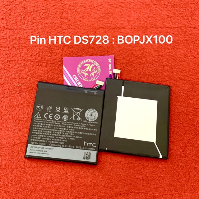 Pin HTC desire 728 kí hiệu trên pin BOPJX100 zin loại 1