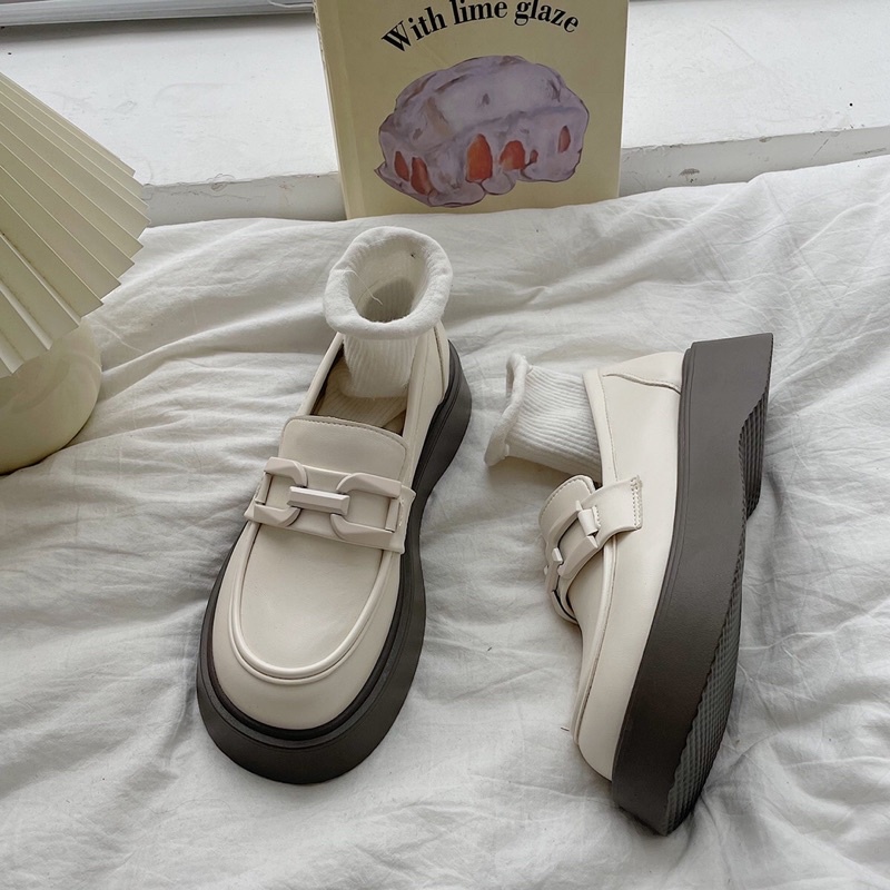 Giày oxford nữ độn đế cao,Giày da ulzzang nữ phong cách Hàn Quốc OX55