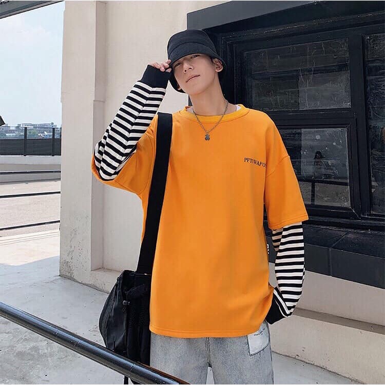 Áo thun tay dài form rộng unisex - phông dài tay nam nữ oversize petowards  - 2N Unisex