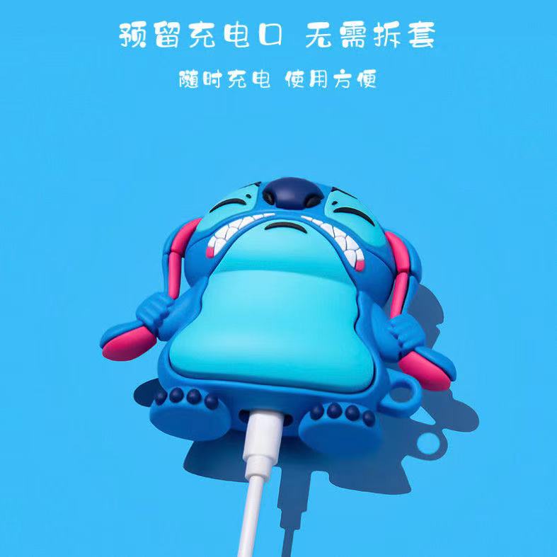 Vỏ Bảo Vệ Hộp Sạc Tai Nghe Airpods 1/2 pro Hình Stitch Disney Dễ Thương