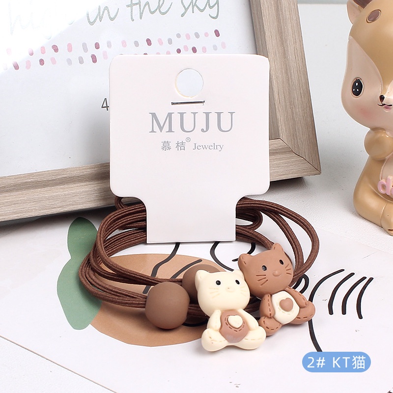Set 2 Dây Buộc Tóc Co Giãn Đơn Giản Thời Trang Hàn Quốc Cho Nữ
