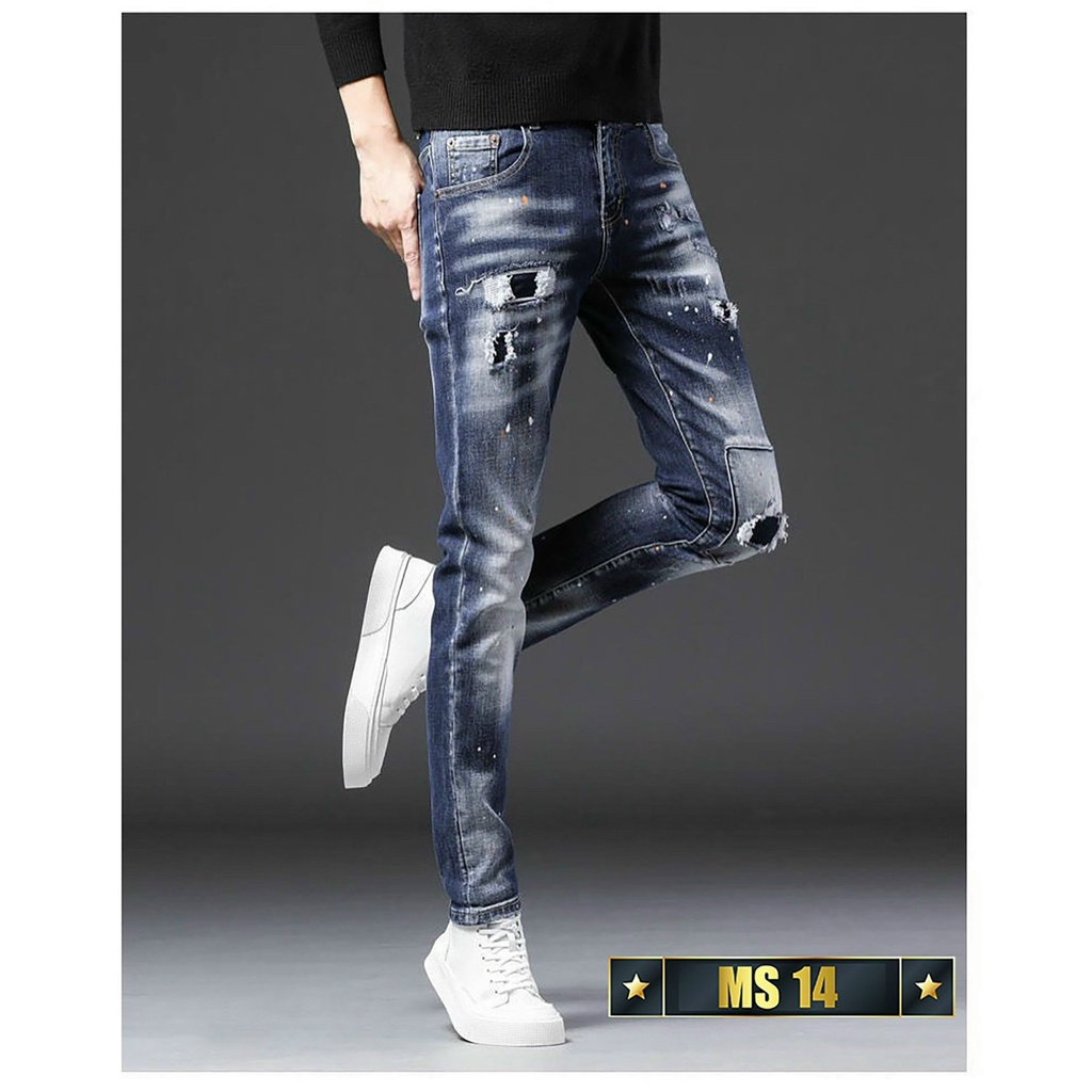 [xả kho] Quần jean nam cao cấp vải Jean Co Giãn Tốt Dáng ôm slimfit chuẩn shop - Skymen14