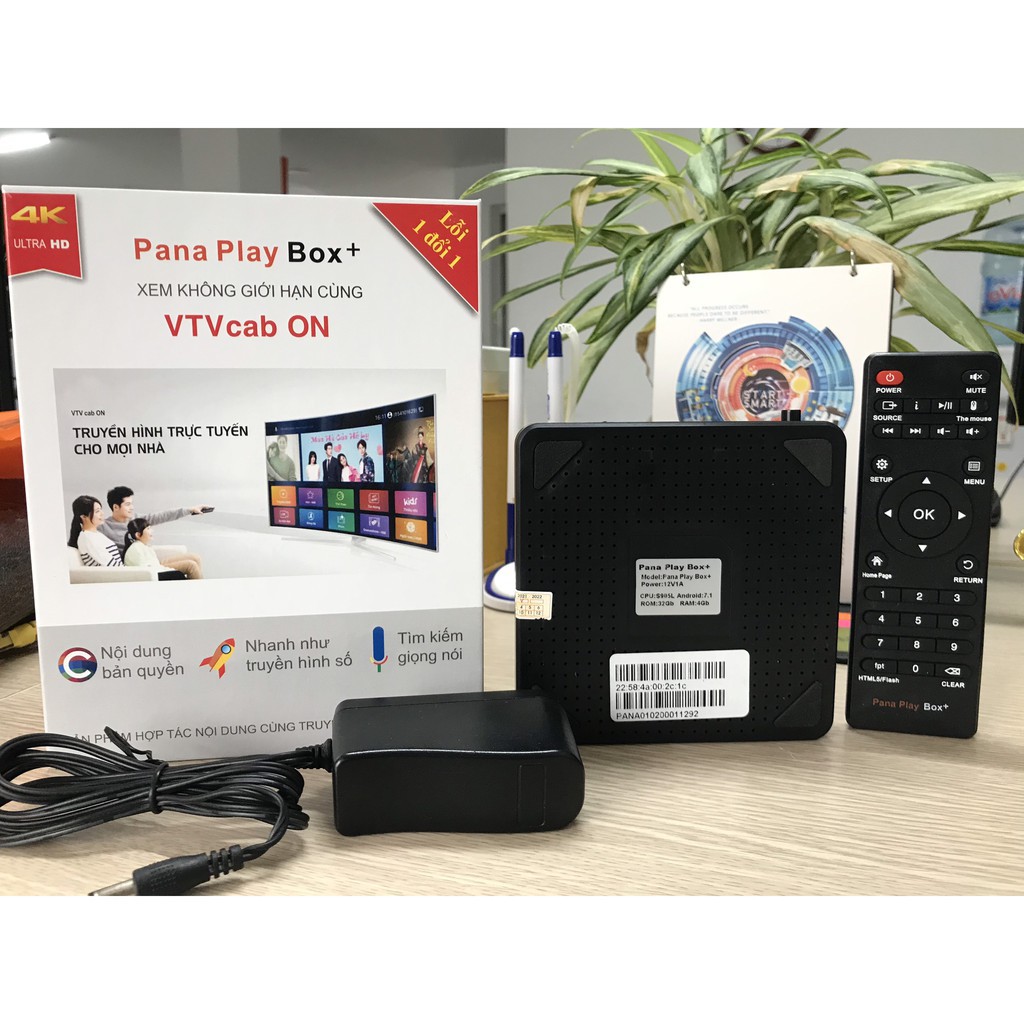 Tivi box PANA PLAY BOX ram 4GB rom 32GB Miễn Phí gói VtvCab ON BẢN QUYỀN 12 Tháng - Tặng chuột không dây - BH 12 THÁNG