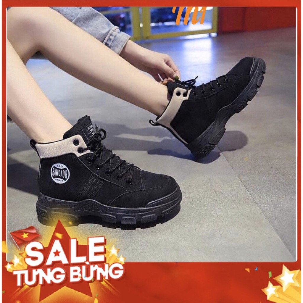 [Siêu Rẻ] Giày Martin Sneaker Cổ Cao Da Lộn Siêu Cá Tính