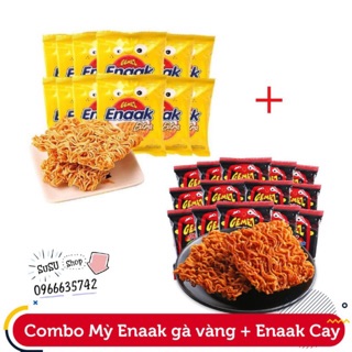Combo 2 hộp mì trẻ em enaak (vàng 30gram/cay đen 14gr nhỏ)