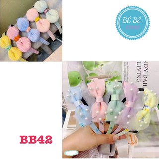 Bờm tóc, cài tóc nơ kẻ caro cho bé gái xinh xắn - BB42