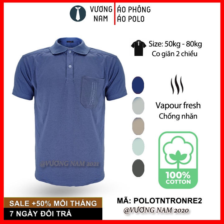 Áo thun nam trung niên tay ngắn có cổ polo form rộng cotton đẹp VN45M | BigBuy360 - bigbuy360.vn