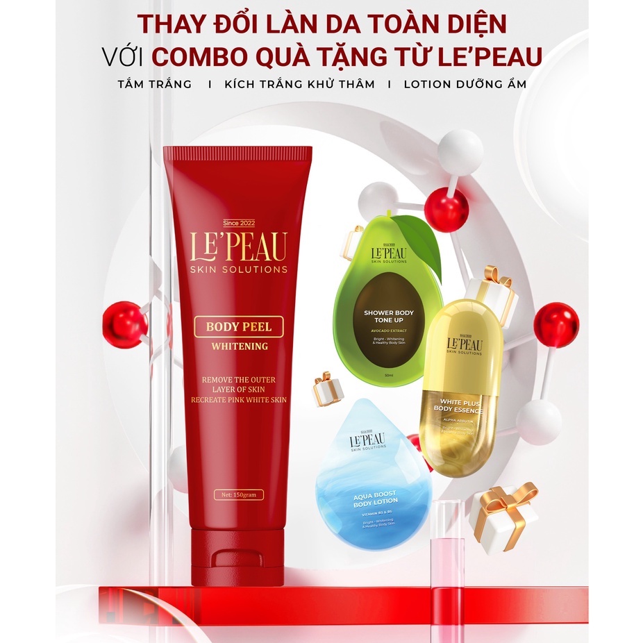 Peel nách retinol, peel body trắng da mờ thâm sau 7 ngày, kem dưỡng ẩm 150ml - LEPEAU