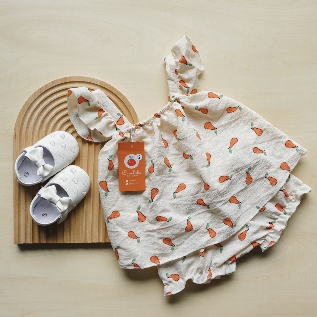 Set quần áo hoa nhí, Đồ bộ bé gái quần áo cánh tiên vải đũi- bộ cánh tiên bé gái xinh xắn cho bé hàng đẹp mã B