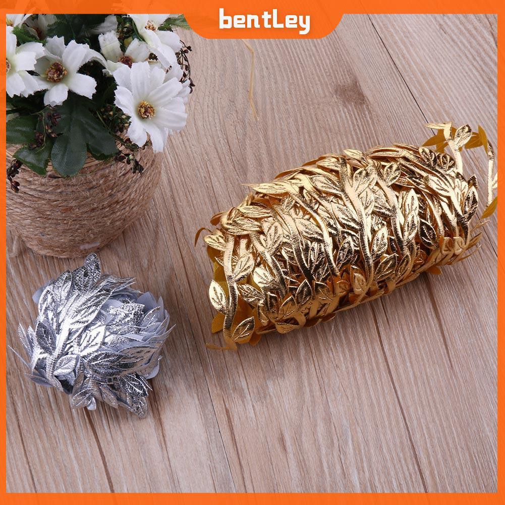 [IN STOCK/BEN] 10m Nature Leaf Artificial Vine Leaves Wedding Decor Gold Silver Foliage