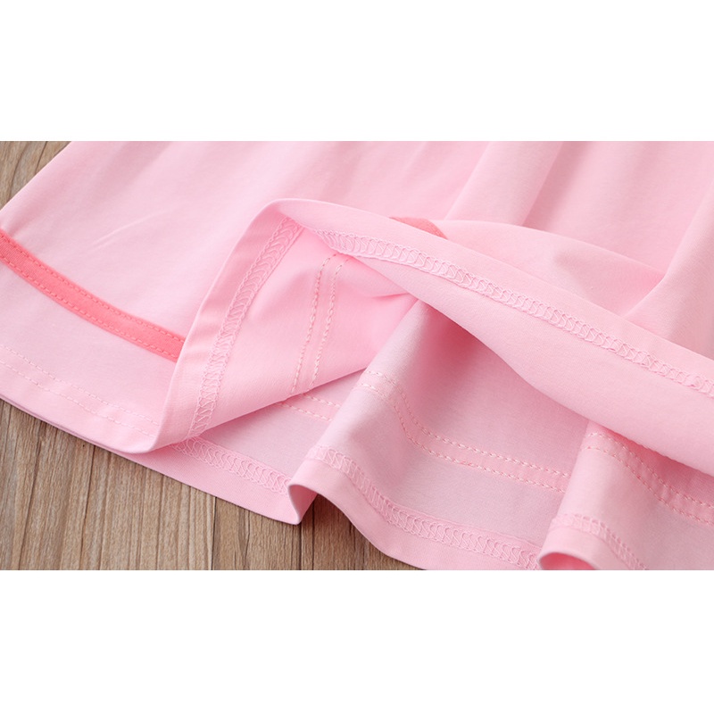 Váy ngắn tay chất cotton in hình công chúa Elsa lấp lánh cho bé gái