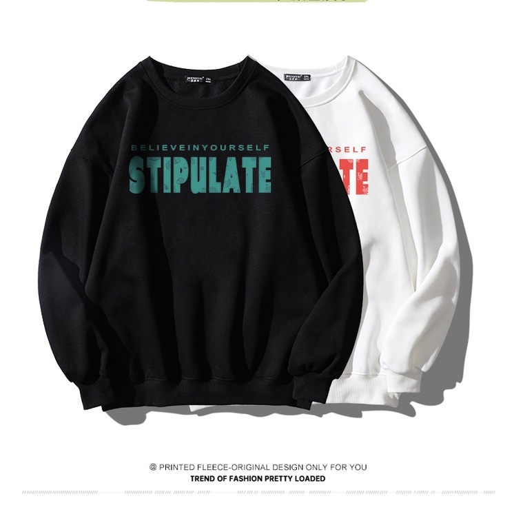 Áo SWEATER Nỉ cổ tròn nam mùa đông cộng với nhung dày trong xu hướng mới mùa thu đông nam dài tay dài tay hàng đầu mùa