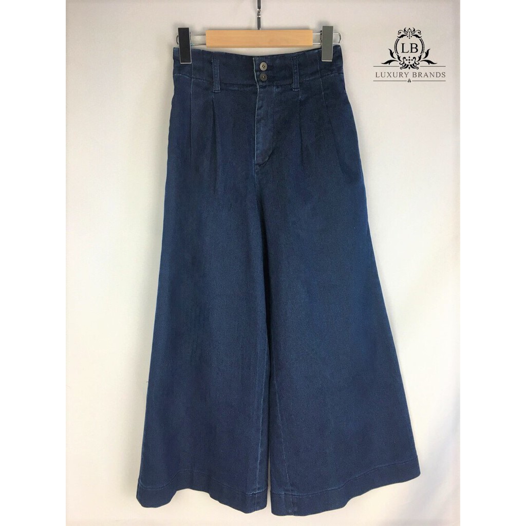 [CÓ SẴN] QUẦN CULOTTES BÒ JEAN CAO CẤP DÀI ỐNG RỘNG CẠP CAO 2 KHUY THỜI TRANG ULZZANG HÀN QUỐC | BigBuy360 - bigbuy360.vn