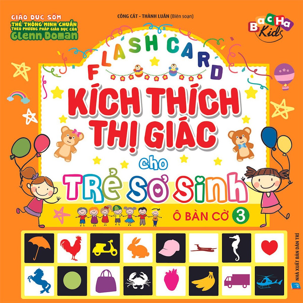 Thẻ Flashcard Dạy Trẻ Theo Phương Pháp Glenn Doman - Kích Thích Thị Giác Cho Trẻ Sơ Sinh 3 Ô Bàn Cờ