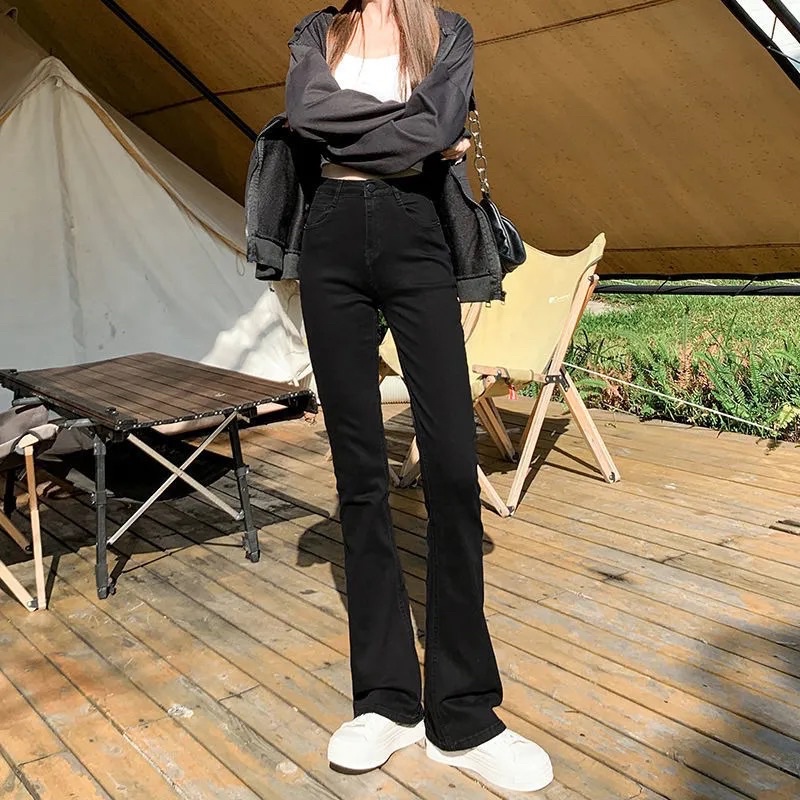Quần Jeans Ống Loe Nữ Màu Nâu Đen Cạp Cao Chất Jean Kaki Loại 1 Lên Phom Phong Cách Hàn Quốc Cá Tính Năng Động | BigBuy360 - bigbuy360.vn
