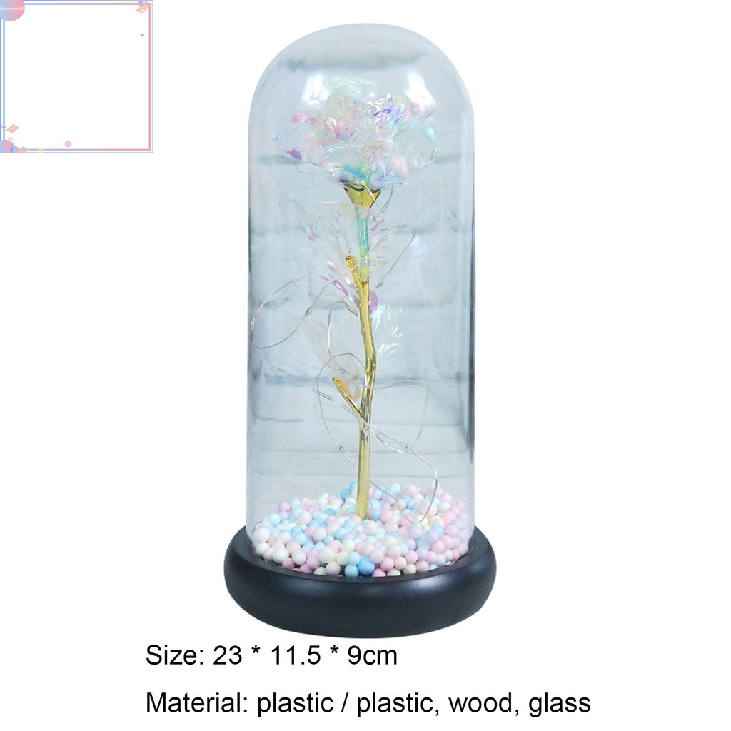 Hộp đèn LED hình hoa hồng bằng nhựa dùng trang trí lễ tình nhân