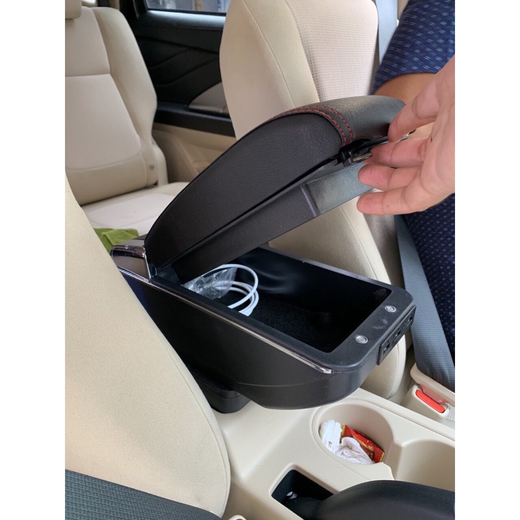 Hộp Tỳ Tay Xe Suzuki Swift 2018 2019 2020 Màu Đen Có Cổng Cắm USB Tiện Dụng