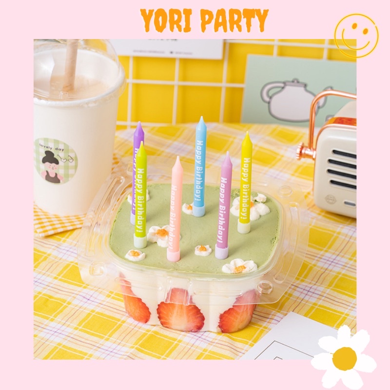 Nến In Chữ Happy Birthday Bộ 6c Màu Pastel Xinh Xắn - Yori Party