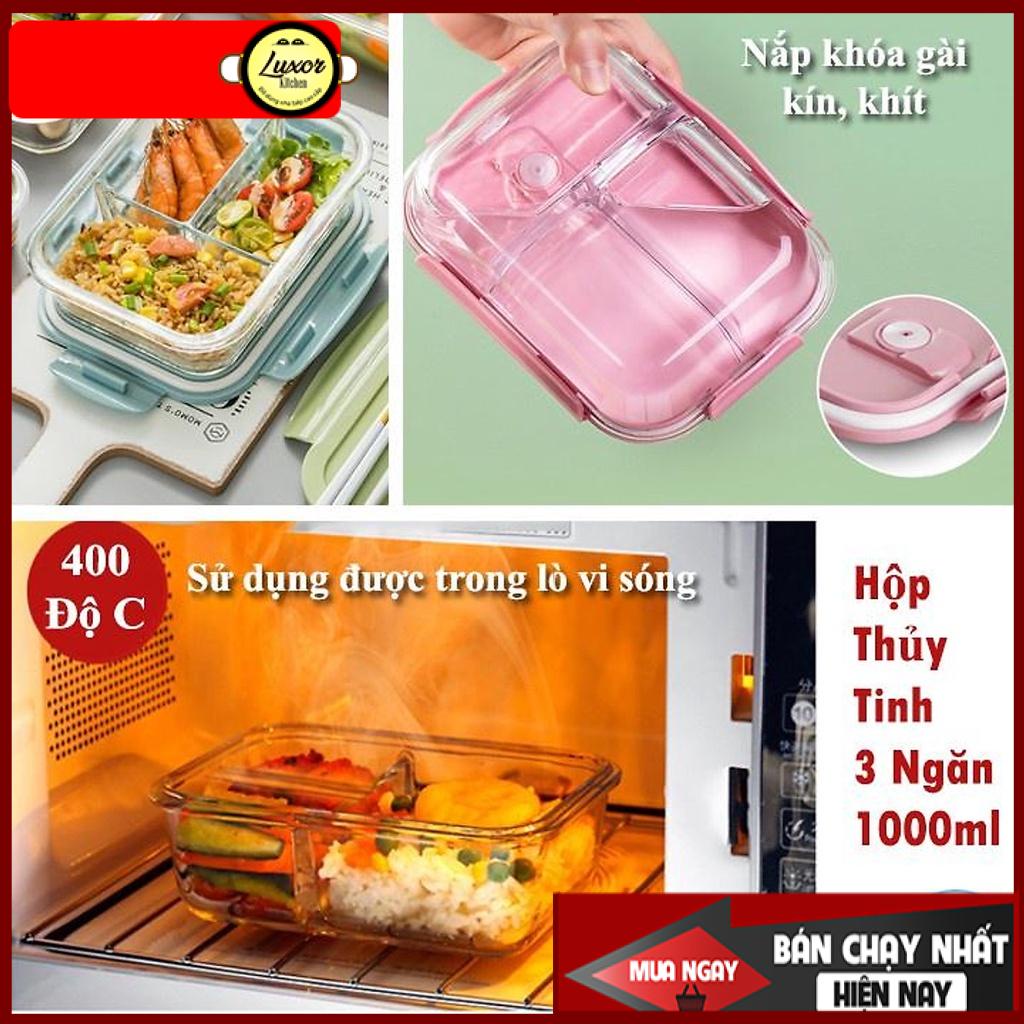Hộp chia ngăn thủy tinh chịu nhiệt chia ngăn tiện dụng 2,3 ngăn NIKKO INOCHI chính hãng