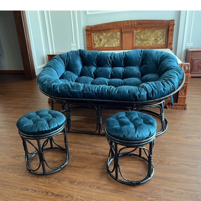 Ghế thư giãn Papasan Đôi phòng khách/phòng ngủ  phong cách Bắc Âu
