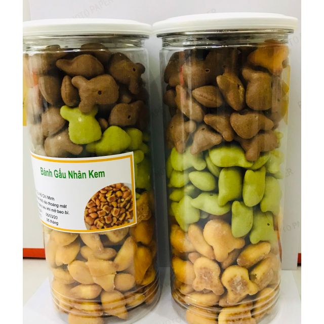 Bánh gấu nhân kem mix 3 vị hũ 400gr