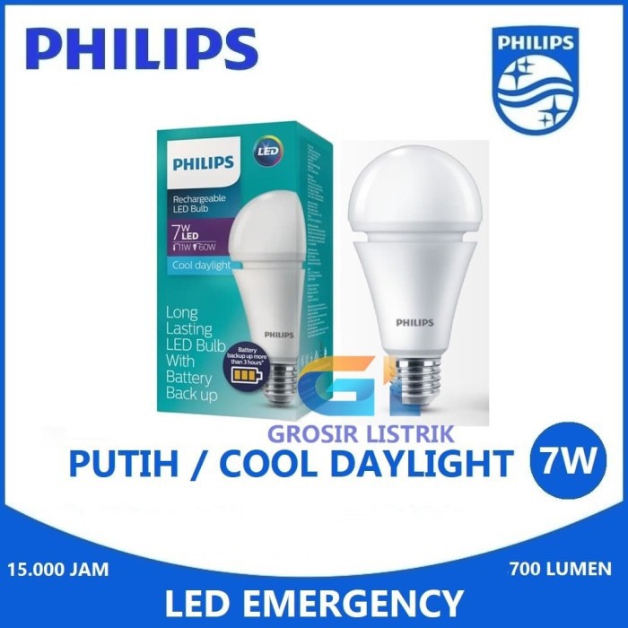 Philips Đèn Led Khẩn Cấp 7w 7 Wat 7w Có Thể Sạc Lại Chất Lượng Cao