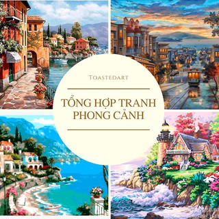 TRANH TÔ MÀU THEO SỐ - TỔNG HỢP TRANH PHONG CẢNH - KT 40*50cm - ToastedART