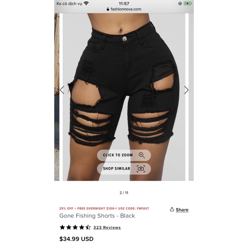 Quần jean xuất dư đùi 42cm hiệu fashionnova size 24,26