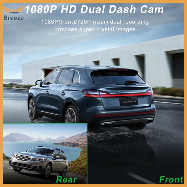 Camera Hành Trình Hai Ống Kính Kép Màn Hình Hd 3 inch Gắn Trước Và Sau Cho Xe Hơi