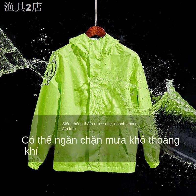 ✎❀Áo mưa nhẹ quần dài phù hợp với nam và nữ đi xe đạp điện người lớn đi xe đạp đơn toàn thân áo mưa chống bạo động