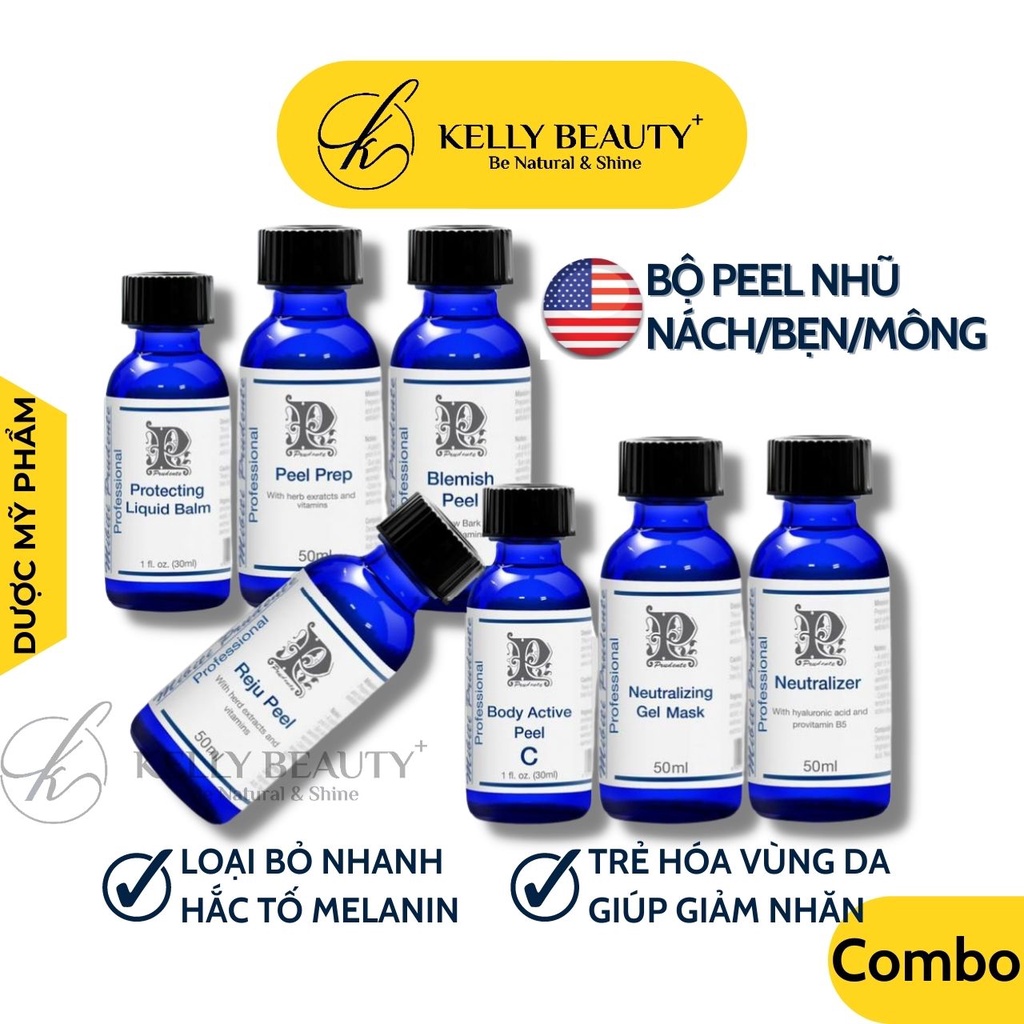 Bộ Peel Nhũ MIBITI PRUDENTE USA - Khử Thâm, Trẻ Hóa: Nhũ Hoa, Nách, Bẹn, Mông; Mờ Vết Tăng Sắc Tố | Kelly Beauty