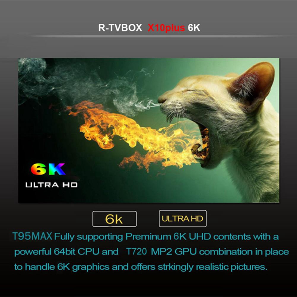 X10 PLUS Android 9.0 Hộp TV thông minh Allwinner H6 UHD 6K 4 + 32GB 2.4G WiFi H.265 VP9 LCD Media Player[sale99]