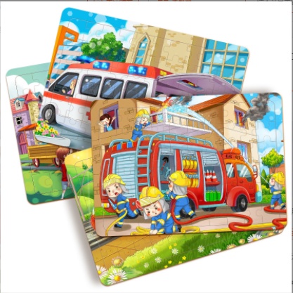 Đồ chơi bộ tranh xếp hình, ghép hình bằng gỗ 60 mảnh puzzle trí tuệ cho bé - tranh ghép 60 miếng gỗ an toàn CĐ cứu hộ