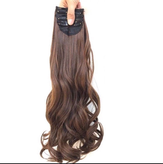 Tóc giả 3 kẹp phím phồng xoăn, thẳng, xù nối dài - hình thật