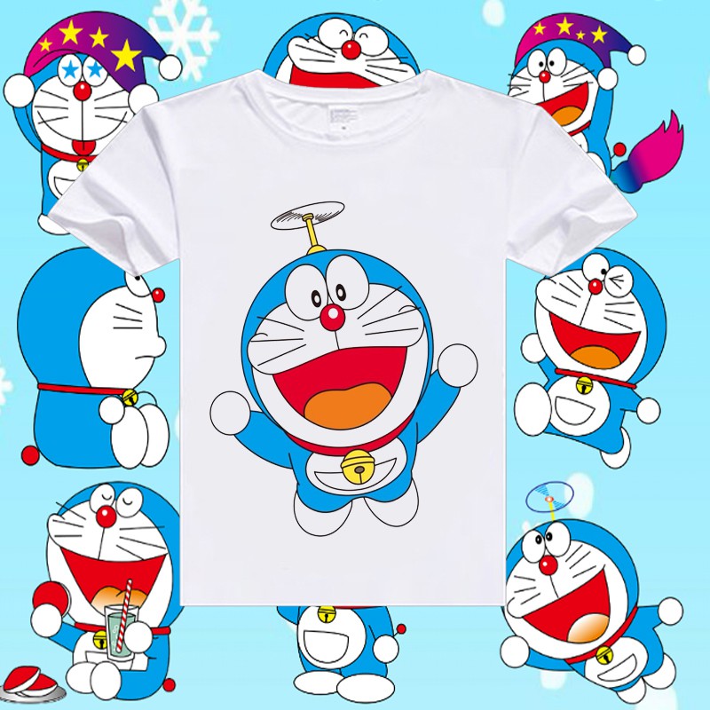 Áo thun nam nữ form rộng cá tính in hình Doraemon Áo thun hoạt hình từ bi HO1