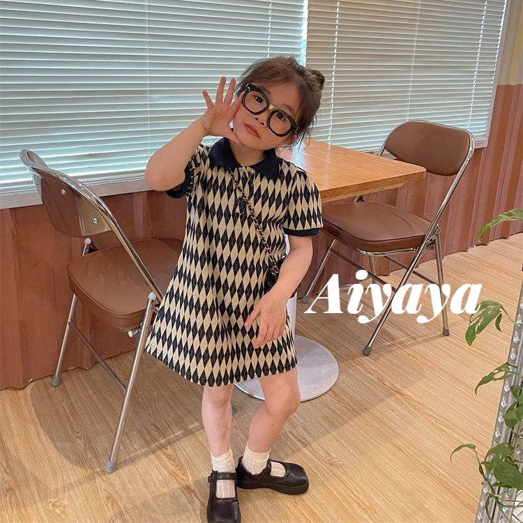 Aiyaya quần áo bé gái váy cotton tinh khiết cho bé gái váy polo phong cách hàn quốc