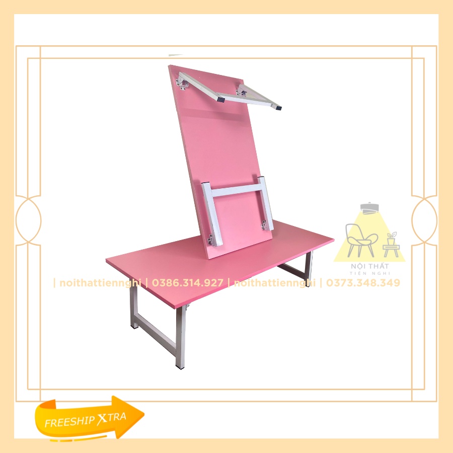 Bàn bệt kiểu Nhật màu hồng gấp gọn đa năng - ngồi bệt học tập/ làm việc/ trang điểm - BBHX