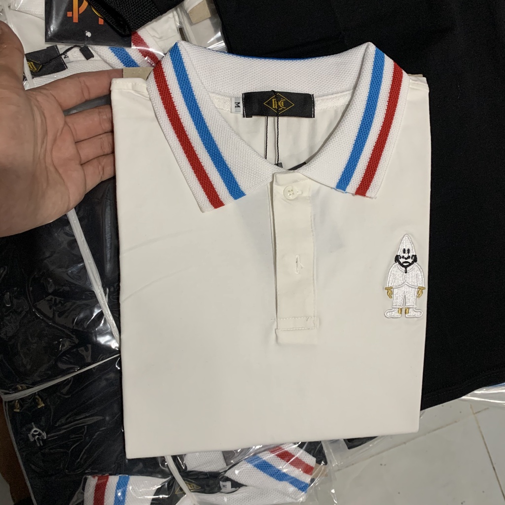 Áo thun nam cổ trụ thêu logo