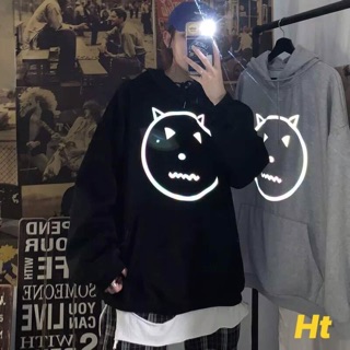 Áo hoodie phản quang gấu tai nhọn