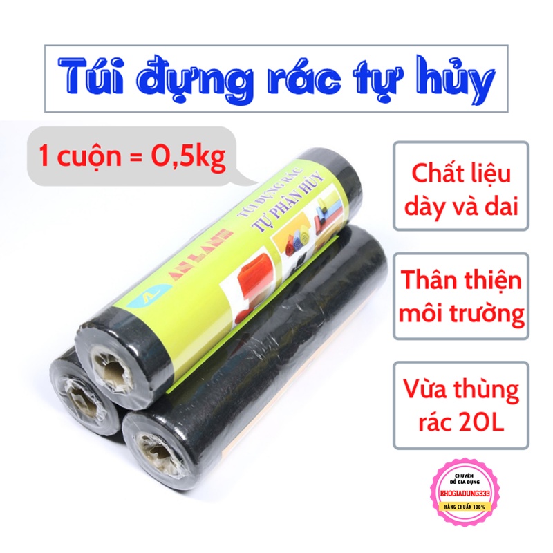 [AN TOÀN] Túi đựng rác sinh học SALE Túi rác cuộn tự phân hủy siêu dai nilon đựng rác đen thân thiện với môi trường