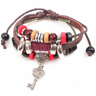 Vòng tay handmade da hình chìa khóa - PK52