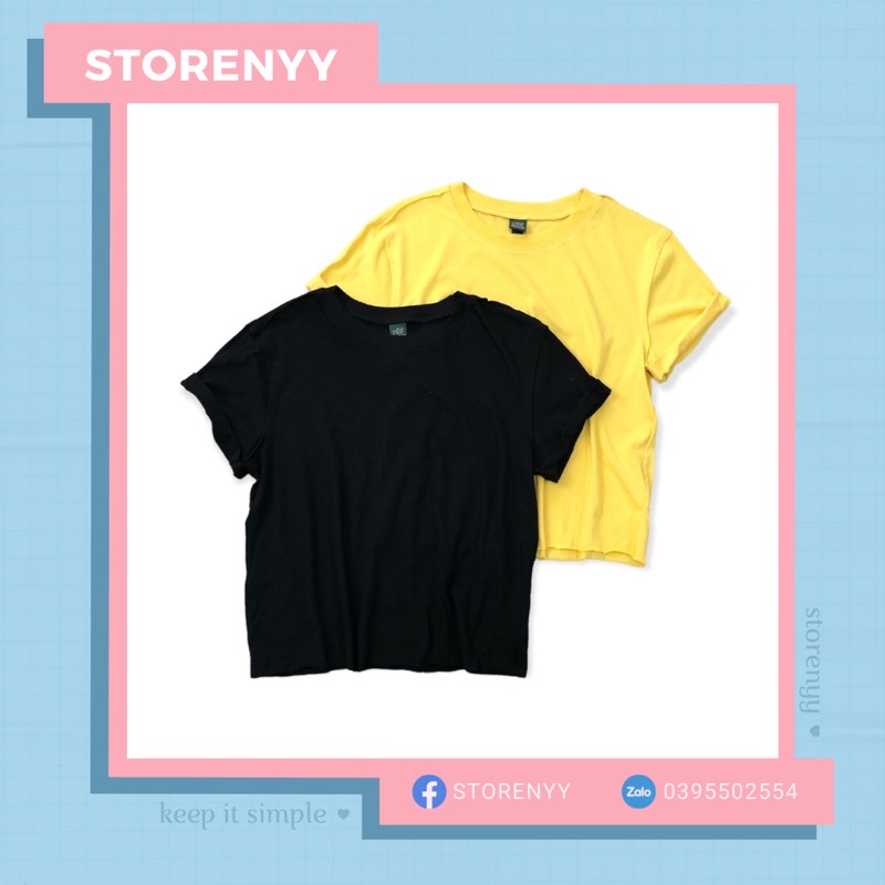 Áo thun cổ tròn Short Sleeve Roll Cuff Boxy T-Shirt Wild Fable • Storenyy